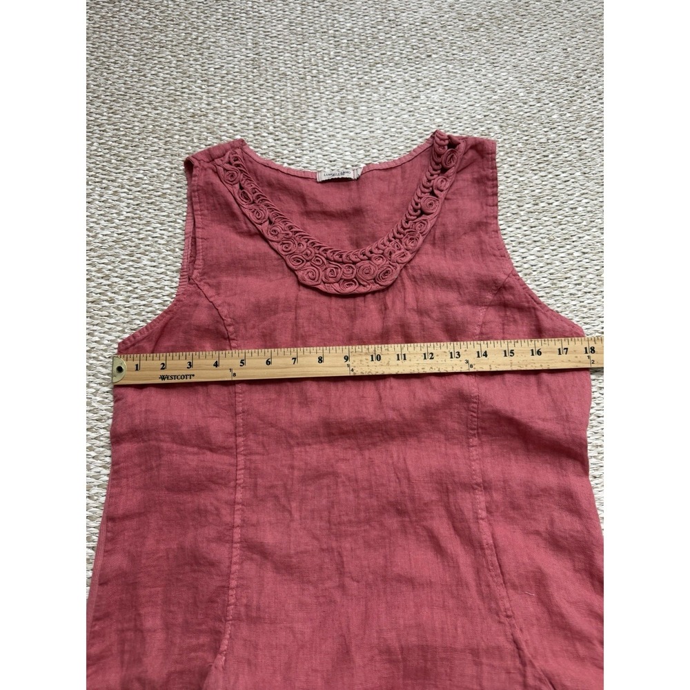 lungo l'arno linen Dress. Pockets Laggenlook Minimalist LG Coral - Picture 9 of 9